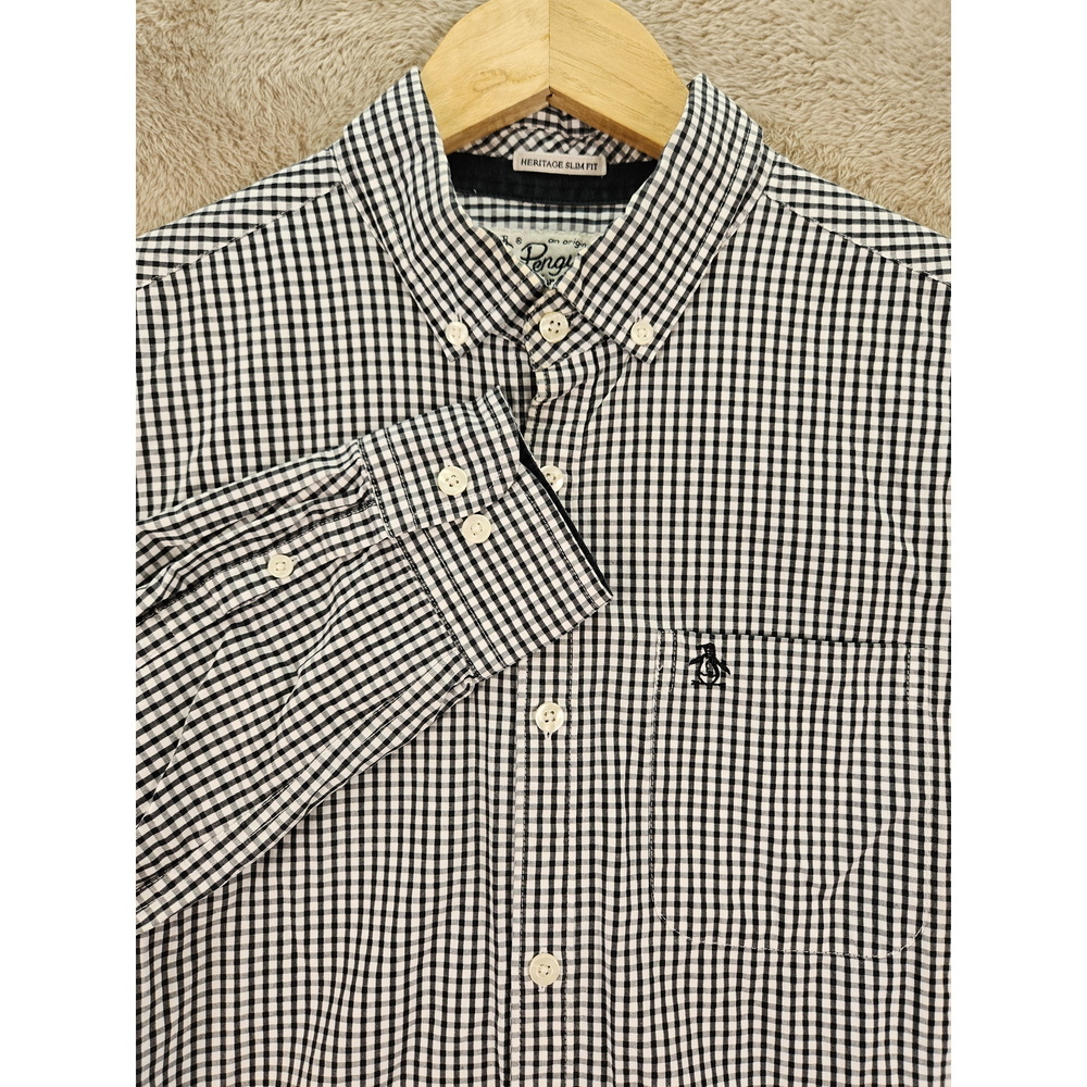 Original Penguin Heritage Slim Fit Gingham Check Plaid Button-down Shirt